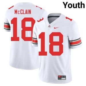 Youth OSU Buckeyes College Football 2025 #18 Jaylen McClain White Jerseys 826419-770