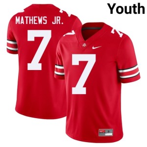 Youth College Football 2025 #7 Jermaine Mathews Jr. Scarlet The Ohio State Jersey 618365-876