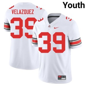 Youth The Ohio State White College Football Replica #39 Joey Velazquez Jersey 983911-266