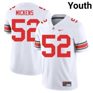 Youth Official Ohio State Buckeyes College Football Joshua Mickens White #52 Jersey 252478-598