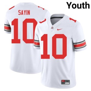 Youth White College Football Official Julian Sayin #10 Ohio State Jerseys 997444-221