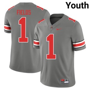 Youth High School Grey College Football Justin Fields OSU #1 Jerseys 885074-786