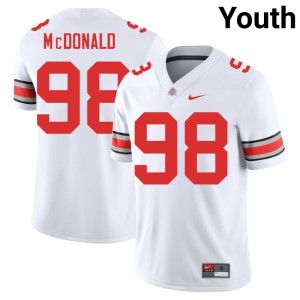 Youth Kayden McDonald University College Football White #98 OSU Buckeyes Jerseys 390742-268