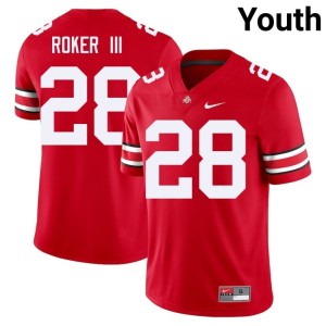 Youth Official Go Bucks College Football #28 Scarlet Leroy Roker III Jerseys 326203-215