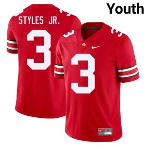 Youth Buckeye Nation Replica Lorenzo Styles Jr. #3 College Football Scarlet Jerseys 190873-266