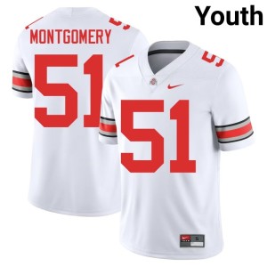 Youth OSU NCAA College Football White Luke Montgomery #51 Jerseys 813721-314
