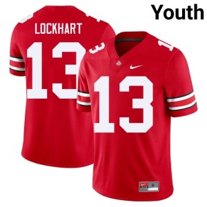 Youth Miles Lockhart College Football #13 NCAA Scarlet Go Bucks Jersey 961642-968