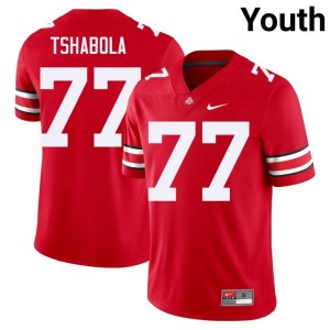 Youth Scarlet #77 2025-26 College Football Ohio State Buckeyes Tegra Tshabola Jersey 633798-387