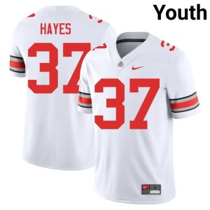 Youth Zach Hayes Ohio State White #37 College Football Official Jerseys 808374-708