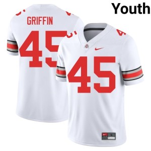Youth Official White Ohio State #45 College Football Archie Griffin Jerseys 433059-506