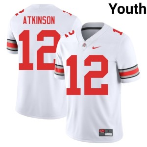 Youth #12 White Beau Atkinson College Football Go Bucks NCAA Jersey 556849-874