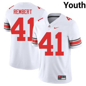 Youth 2025 #41 OSU White College Football Braxton Rembert Jersey 814435-776