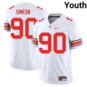 Youth #90 Ohio State Buckeyes Player Damari Simeon College Football White Jersey 264322-446