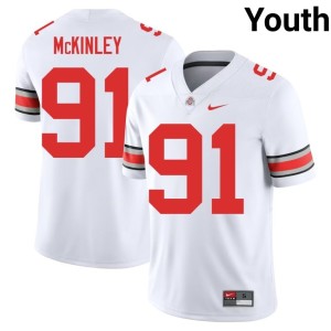 Youth Stitched College Football White #91 Darryus McKinley Ohio State Buckeyes Jersey 660728-728