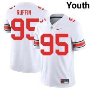 Youth The Buckeyes Emanuel Ruffin White #95 College Football Limited Jerseys 714840-413