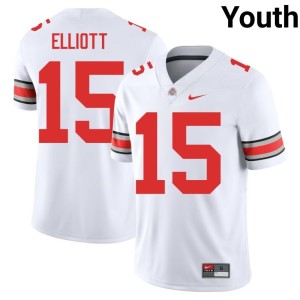 Youth College Football Ohio State White #15 Ezekiel Elliott High School Jersey 489258-233