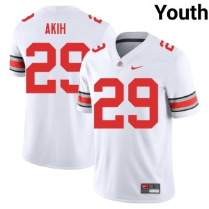 Youth Favour Akih Go Bucks Official #29 College Football White Jersey 284728-319
