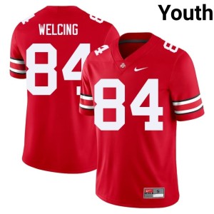 Youth Scarlet College Football Hunter Welcing Player #84 The Ohio State Jersey 235039-791