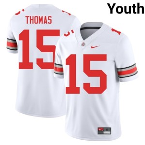 Youth OSU #15 High School White Jordan Thomas College Football Jersey 145387-305