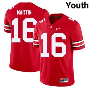 Youth College Football Embroidery Justyn Martin Ohio State Scarlet #16 Jersey 727422-995