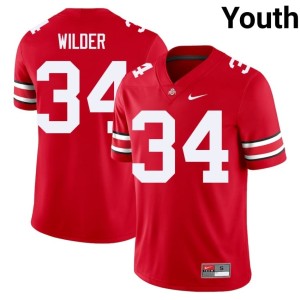 Youth Embroidery #34 Ohio State Khary Wilder College Football Scarlet Jerseys 408835-757