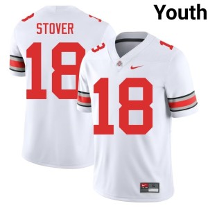 Youth Go Bucks Kolton Stover White College Football Embroidery #18 Jersey 699226-934