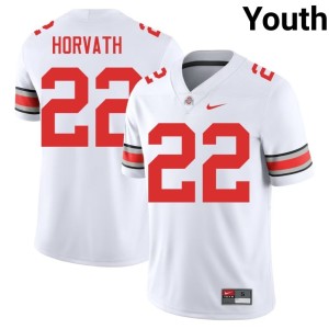 Youth College Football Les Horvath White #22 Buckeye Nation Embroidery Jersey 343657-420