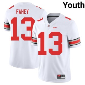 Youth Buckeye Nation Luke Fahey #13 College Football Stitched White Jersey 175282-540