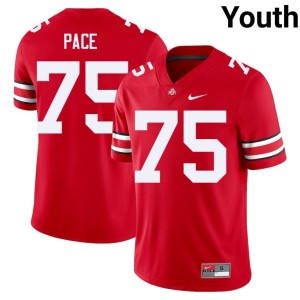 Youth Scarlet Orlando Pace The Fighting Buckeyes #75 Stitched College Football Jerseys 310589-741